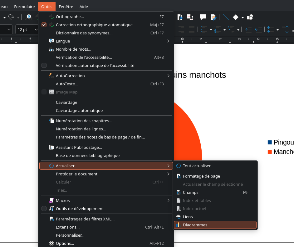 documment writer menu actualisation
